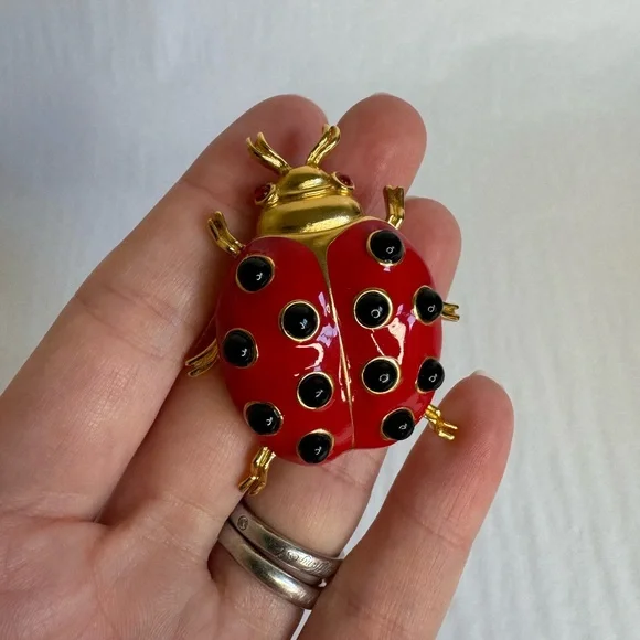 Crown Trifari Ladybug Brooch